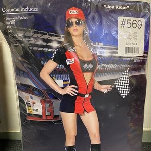 Great Condition Sexy Race Car Girl -Party City Joy Rider Costume Halloween